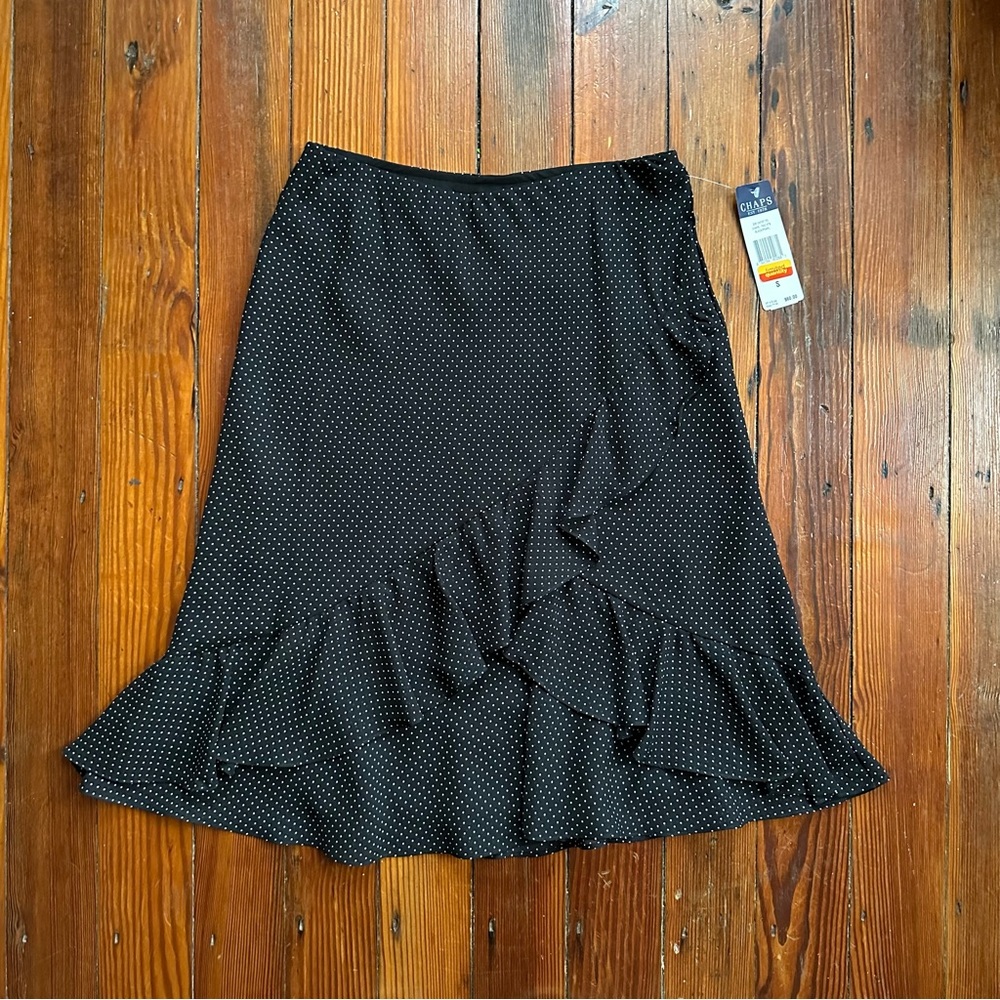 NWT Chaps polka dot ruffle dress skirt Small